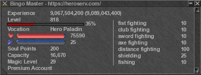 Signature for player Bingo Master