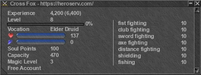 Signature for player Cross Fox