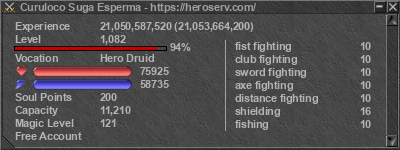 Signature for player Curuloco Suga Esperma