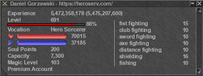 Signature for player Daniel Gorzawski