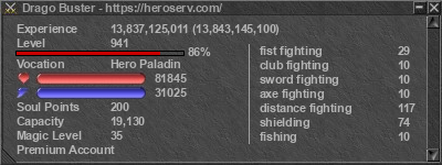 Signature for player Drago Buster