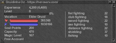 Signature for player Druidinha Oz