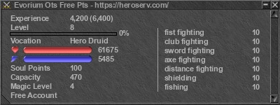Signature for player Evorium Ots Free Pts