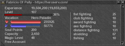 Signature for player Fabricio Of Pally