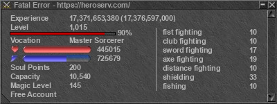 Signature for player Fatal Error
