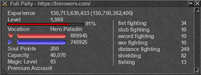 Signature for player Full Pally