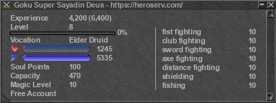 Signature for player Goku Super Sayadin Deus