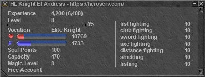 Signature for player HL Knight El Andress