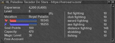 Signature for player HL Paladino Tacador De Stars
