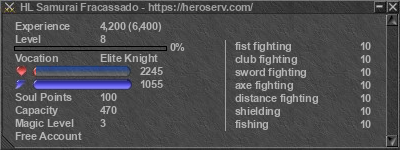 Signature for player HL Samurai Fracassado