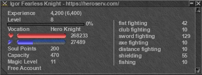 Signature for player Igor Fearless Knight