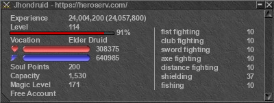 Signature for player Jhondruid