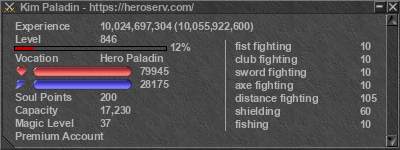 Signature for player Kim Paladin