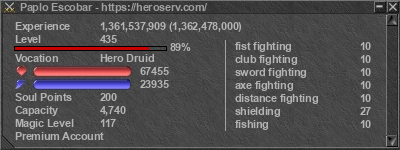 Signature for player Paplo Escobar