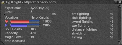 Signature for player Pg Knight