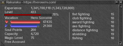 Signature for player Rakuraku