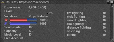 Signature for player Rp Test
