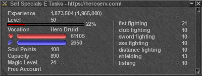 Signature for player Sell Specials E Tasks