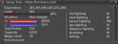 Signature for player Spray Tank