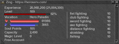 Signature for player Zing